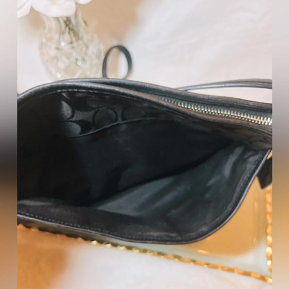 NEW Coach Black Signature Canvas and Leather File Crossbody Handbag - Picture 8 of 15